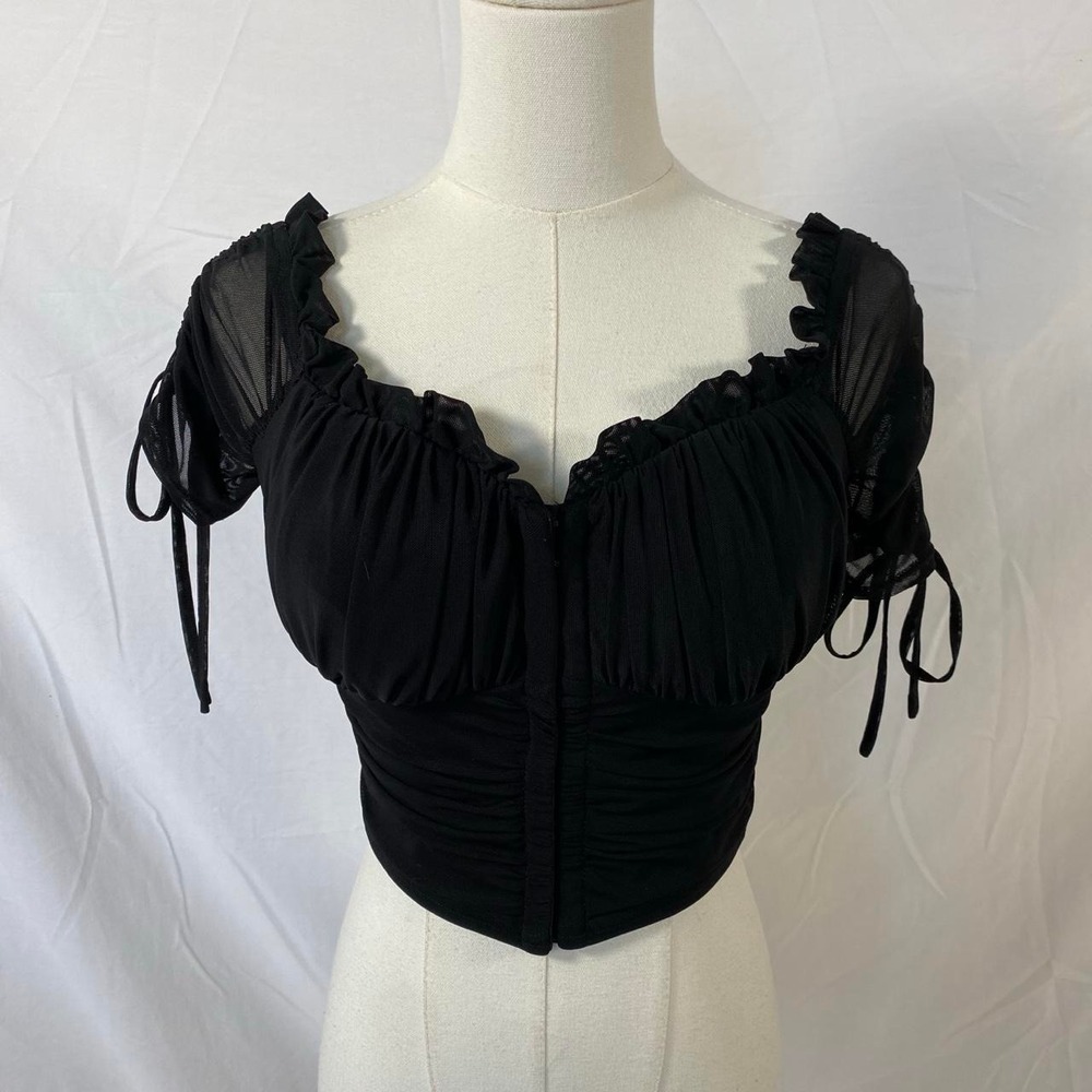 Windsor black ruched top size medium y2k whimsigoth dark fairy